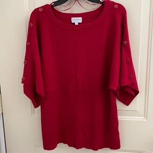 Red Sweater w/ button sleeves. Excellent shape